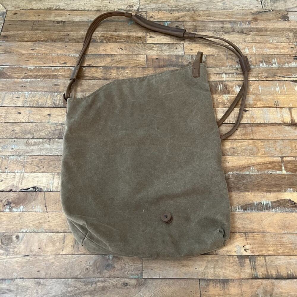 Gootium Canvas Unisex Crossbody Shoulder Bag Asymmetrical Fold-Over Flap - Picture 3 of 12